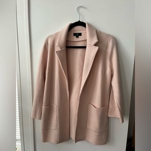 J. Crew 365 Sophie Open Front Sweater, Merino Wool Blend in Light Pink